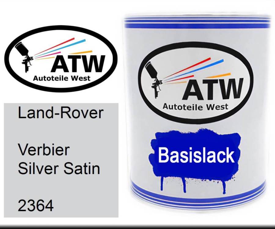 Land-Rover, Verbier Silver Satin, 2364: 1L Lackdose, von ATW Autoteile West.